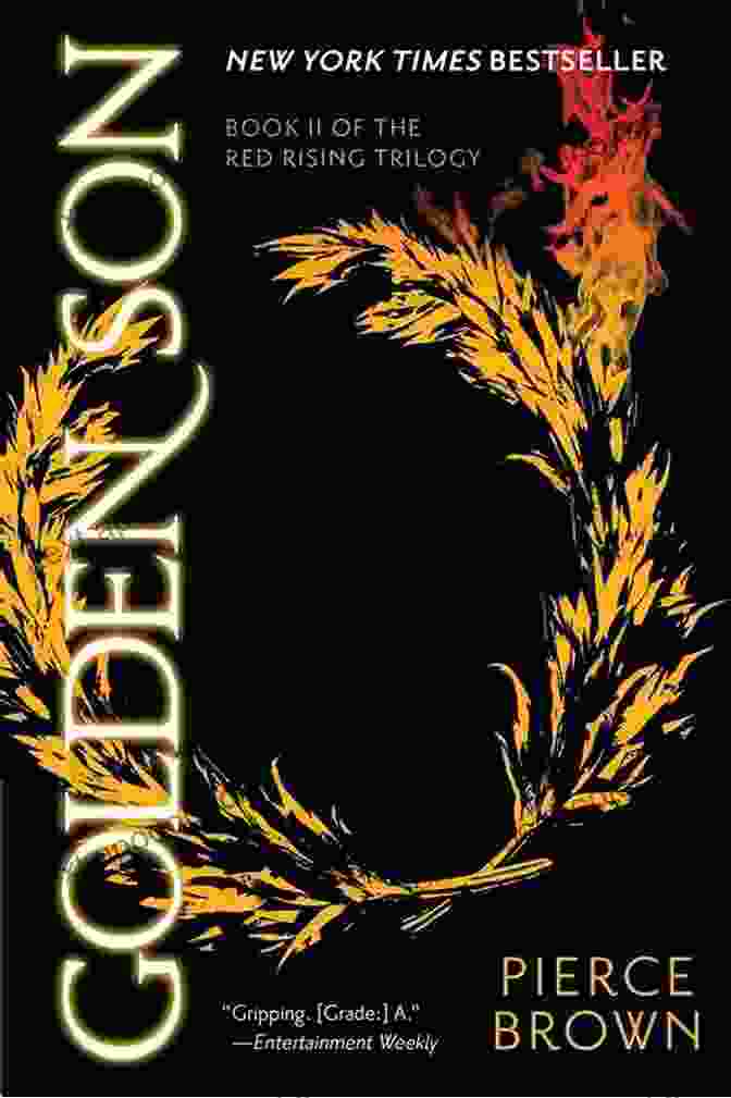 A Close Up Of The Book Cover For Golden Son By Pierce Brown, Featuring A Golden Hawk Crest On A Black Background Golden Son (Red Rising 2)