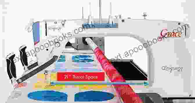 A Close Up View Of A Modern Quilting Machine, Showcasing Its Advanced Capabilities. The Complete Guide To Straight Line Quilting: 48 Quilting Ideas And 13 Variations For You To Try