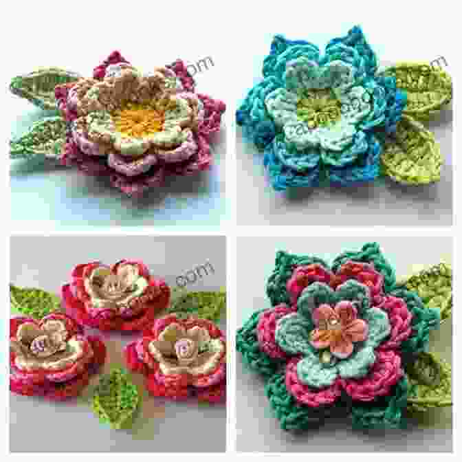 A Collage Of Crocheted Flowers In Various Colors And Shapes Flowers Crochet Tutorials: Beautiful Flower Patterns And Guide To Crochet: Crochet Flowers