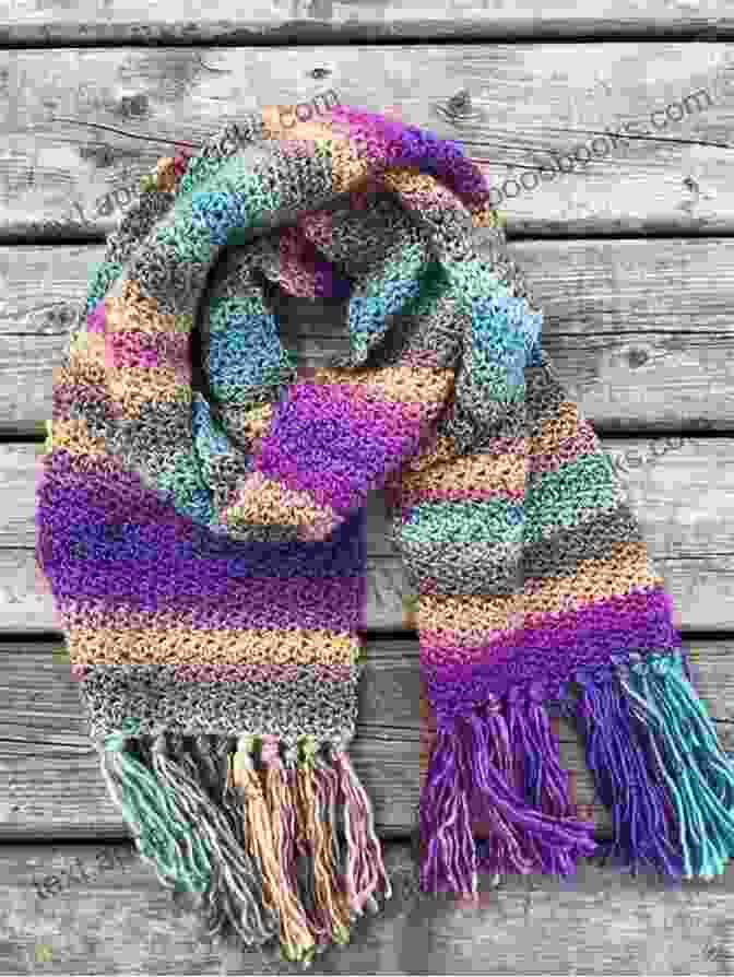 A Cozy And Colorful Cheery Scarf, Knitted With A Single Hand Cheery O Scarf Single Hand Knitting Pattern