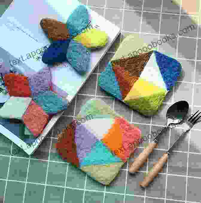 A Felted Coaster With A Vibrant Geometric Pattern WET FELTING FOR BEGINNERS: Beginners Guide On How To Wet Felt The Directions Felting Tips And Projects