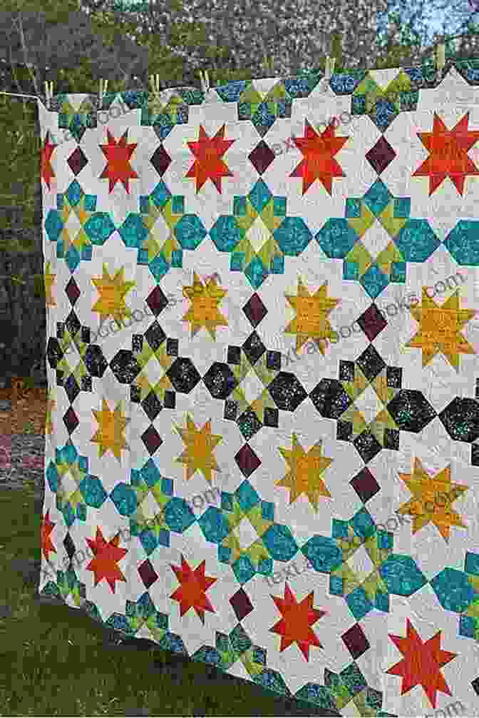 A Preview Of The Moroccan Star Quilt Pattern, Showcasing Its Vibrant Colors And Intricate Geometric Design Moroccan Star (A Quilt Pattern Inspired By A Moroccan Tile)