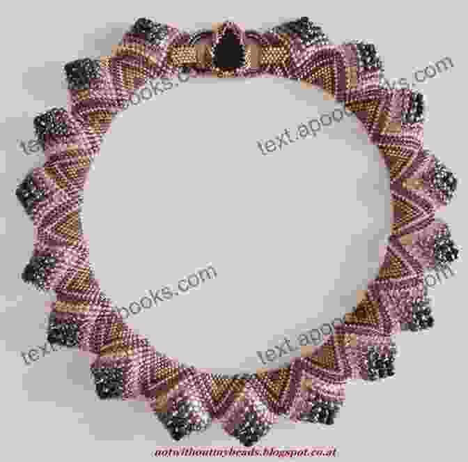 A Stunning Peyote Stitch Necklace Showcasing A Vibrant Color Palette And Intricate Circular Patterns Bead Weaving And Embroidery With Miyuki Beads: Instructions For Brick Stitch Peyote Stitch Square Stitch And Loom Work 100 Weaving Patterns