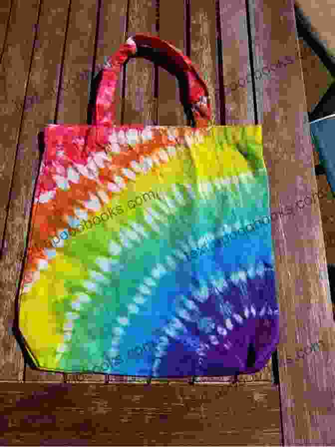 Close Up Of Tie Dyed Tote Bag With Intricate Pattern Tie Dye: Colourful Clothing Gifts And Decorations