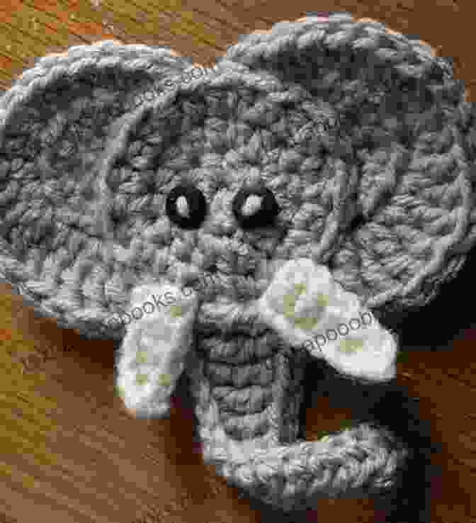 Finished Crochet Elephant Applique, With A Cute Trunk And Floppy Ears. Crochet Elephant Applique Pattern: A Cute Embellishment For Hats Clothes Bags Blankets Curtains (Crochet Applique Patterns)