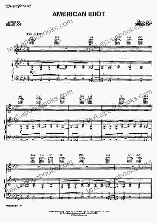 Green Day American Idiot Sheet Music For Piano 10 For 10 Sheet Music Modern Rock: Easy Piano Solos