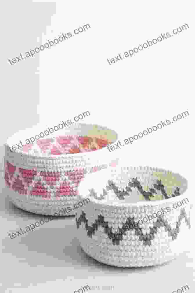 Image Of A Modern Crochet Basket With Geometric Patterns Modern Basket Crochet Pattern: Stunning And Amazing Ideas To Crochet Your Own Basket