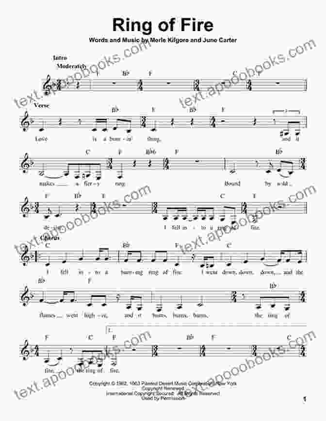 Sheet Music For Ring Of Fire By Johnny Cash The Best Of Johnny Cash (Easy Guitar)