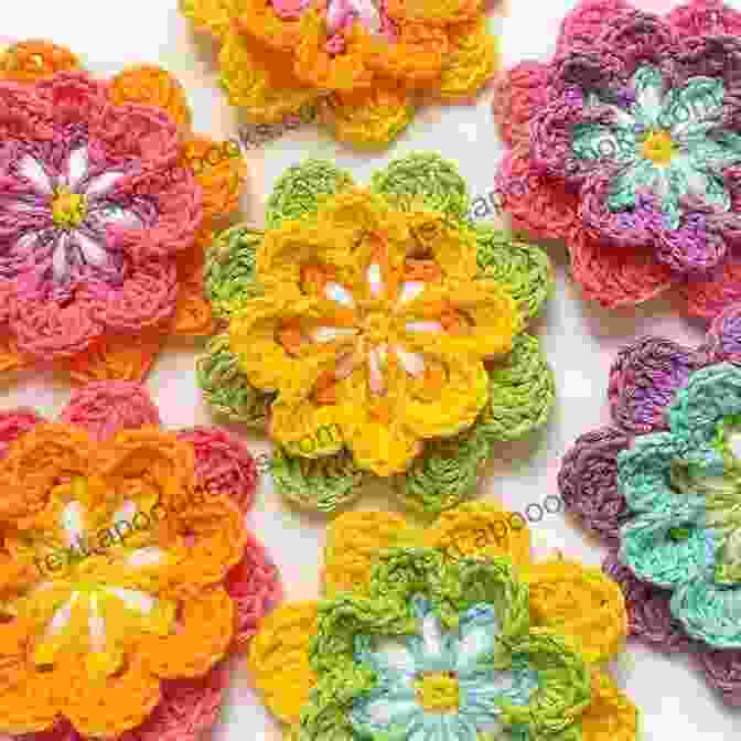 Showcase Of Crocheted Flowers In Different Patterns And Colors Flowers Pattern Crochet: Creative And Stunning Ideas To Crochet Flowers With Your Style