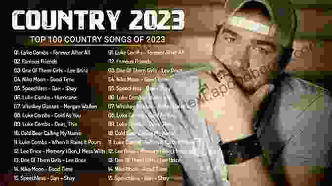 Top Country Hits 2024 Album Cover Featuring A Vibrant Collage Of Country Music Artists And Instruments Top Country Hits 2024