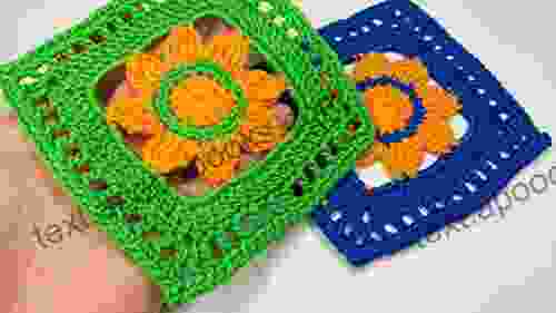 Crochet Granny Square Pattern Sunflower Crochet Pattern Pdf Crochet Pattern Sunflower Coaster Pattern